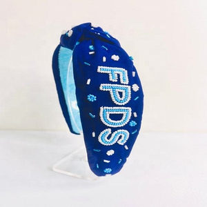 Diadema con Cuentas, Diseño de Nudo, Adornada con Cuentas y Joyas, Accesorios para el Cabello para Mujeres en India - Product Image 3