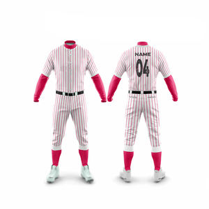Ensemble d'uniformes de baseball unisexe personnalisables rouges maillot de sport impression par transfert de chaleur conception de logo personnalisé 100% polyester - Product Image 1