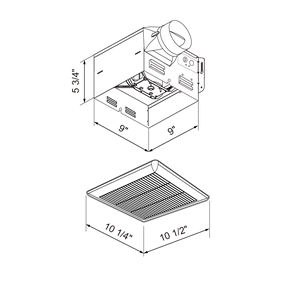 พัดลมระบายอากาศ100CFM ในห้องน้ำพร้อมฟังก์ชั่นเซ็นเซอร์ความชื้น - Product Image 3