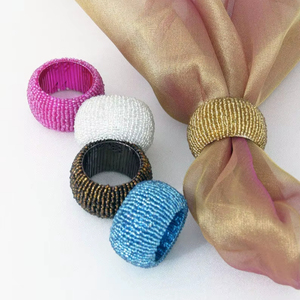 Anneaux de serviette en résine cercle boucles de serviette porte-serviettes rose pour fête Banquet mariage Table à manger décor - Product Image 1