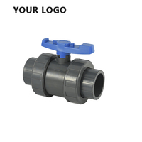 Vanne à boisseau sphérique double union en plastique SWD pvc de haute qualité DIN/prise ANSI/filetée personnalisée pour l'irrigation
