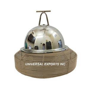 Olla redonda de madera de nogal hecha a mano con tapa martillada clásica, calentador de alimentos de Metal de lujo, cazuela más vendida - Product Image 3