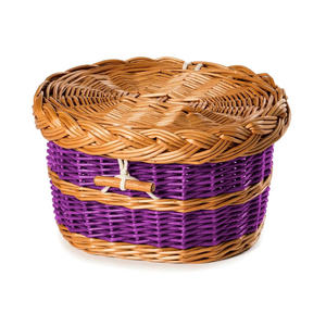 Cercueil en osier bicolore pour animaux de compagnie, urne commémorative en rotin tissé à la main, panier écologique, souvenir funéraire décoratif - Product Image 6