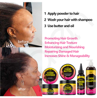 Oalen Vente en Gros Huile de Chebe Naturelle et Pure, Beurre de Chebe Nourrissant et Fortifiant pour la Croissance Capillaire, Kit Shampoing Chebe