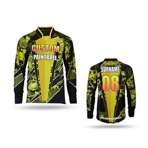 Custom Tournament-Grade <b>Moisture</b>-<b>Wicking</b> Paintball Jersey Green Stretch Fabric Adult Size Logo Printed Set Including Tops - Product Image 4