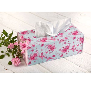 Boîte de support de papier de soie en bois MDF or imprimé avec finition brillante pour la maison ou le bureau - Product Image 3