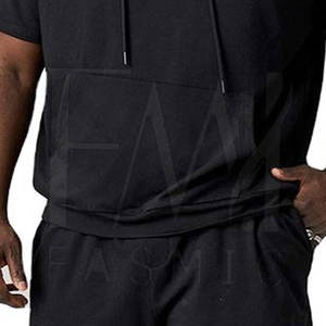 Conjunto de dos piezas duradero para hombre con patrón personalizado Sudadera con capucha de verano y pantalones cortos Chándal de manga corta y bolsillo lateral - Product Image 6