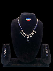 Conjunto de joyas Premium AD Party Wear para mujer, collar y pendientes brillantes para bodas y celebraciones - Product Image 5