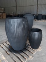 [Jason] Vases en céramique émaillée en gros - Grands pots en céramique émaillée bleue, jardinières, poterie - Jardin extérieur - Fournisseur de poterie du Vietnam