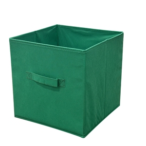 Gray <b>Square</b> Fabric Storage <b>Bin</b> With Handle Minimalist Design For Closet Organization - Product Image 4