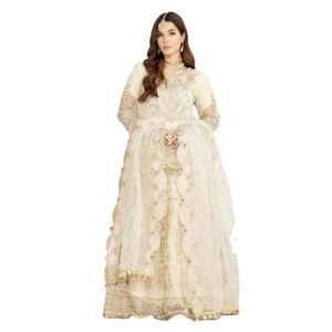 Traje de Gharara de Color blanco estilo Bollywood, vestido de novia largo para mujer India pakistaní - Product Image 1
