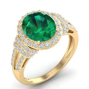 REYES Wholesale Price 925 Sterling Silver Moissanite Engagement <b>Ring</b> <b>For</b> <b>Women</b> Oval Cut 3.85Ct Emerald Gemstone Solitaire <b>Rings</b> - Product Image 2
