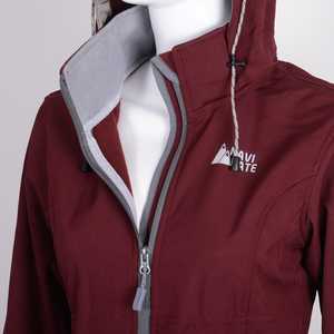 Chaqueta con capucha polar unida para mujer de estilo innovador Café oscuro con cremallera Chaqueta de navegación a prueba de viento - Product Image 4