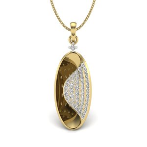 Ishi Diamonds 14K Oro Diseñador Oval Lab Grown Diamond Pendant - Product Image 1