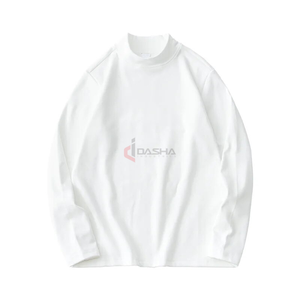 เสื้อยืดผ้าฝ้ายแขนยาวทรงหลวมสีทึบดีไซน์ว่างเปล่าทรงหลวมใส่พอดีตัวสินค้าจากโรงงานโดยตรง - Product Image 2