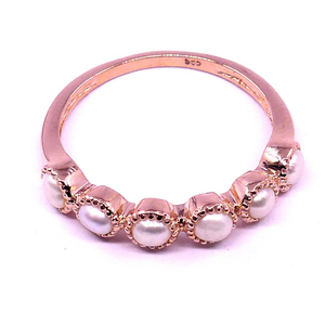 14K Or Mariage Porter Perle Précieuse Pierre Précieuse Classique Charme Unique À La Mode Doigt Pleine Bande Anneau - Product Image 4