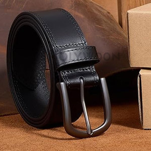 Cinturón de Cuero para Hombre, Diseño Clásico Premium, Hebilla de Acero, Ligero e Impermeable, para Pantalones de Vestir, Oficina y Uso Diario - Product Image 6