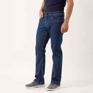 Jeans de Moda Urbana de Marca Personalizada de Alta Gama para Hombre, Venta al por Mayor, Corte Recto, Diseño Elástico, Jeans Azules con Botones - Product Image 3