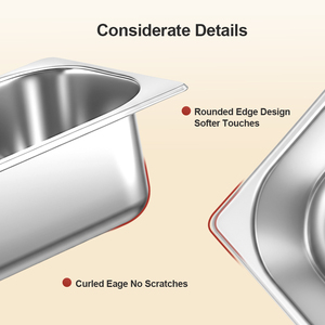 Tùy Chỉnh 5 Lít Hình Chữ Nhật 360X165X120 Hiển Thị <span class=keywords><strong>Ice</strong></span> <span class=keywords><strong>Cream</strong></span> Khay Container Ống Kim Loại Thép Không Gỉ 1/3 Gelato Pan Với Nắp - Product Image 3