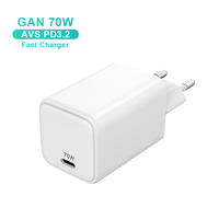 Nuevo Cargador GaN de 70W PD3.2 AVS USB C, Cargador Tipo C de Carga Rápida, Enchufe Universal para iPhone, Samsung, Laptop, Cargador de Pared