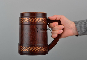 ถ้วยกาแฟไม้เป็นมิตรต่อสิ่งแวดล้อมธรรมชาติสำหรับเป็นของขวัญตั้งแคมป์และรับประทานอาหารโดย tradebyd - Product Image 2