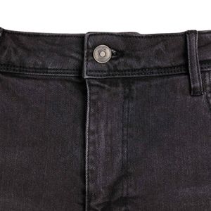 Pantalones cortos ajustados para hombre, ropa de calle moderna con dobladillo cónico de mezclilla gris, pantalones cortos clásicos esenciales de verano de cintura media cómodos - Product Image 6