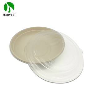 Assiettes rondes jetables pour salade rose, <span class=keywords><strong>Risotto</strong></span>, serviettes et plats à emporter - Product Image 3