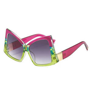 Nouvelle Arrivée Lunettes de Soleil Papillon Oversize Originales avec Nœud, Verres Dégradés, Légères, Style Œil de Chat Zèbre, Orange Blanc Vert Rouge - Product Image 3