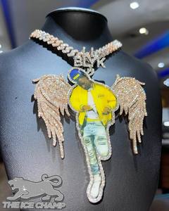 Top Qualité Personnalisé Glacé Hip Hop Nom Pendentif avec VVS Moissanite Diamant 925 Argent Plaqué Or Meilleur Prix pour les Femmes - Product Image 1