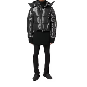 Nouvelle veste matelassée courte pour homme, de haute qualité, tendance et personnalisée, coupe-vent d'hiver pour homme, veste en duvet métallique unisexe - Product Image 4