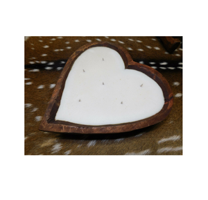Bougeoir de Noël écologique en bois d'acacia de grande taille Bol à pâte de ferme rustique en forme de coeur Prix bas - Product Image 2