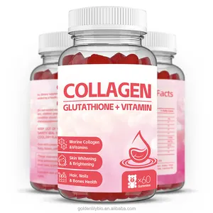 organic vegan collagen gummies with Biotin Vitamin collagen gummies beauty women to white lighten for skin