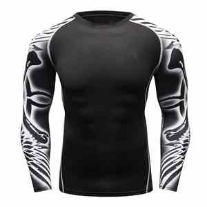 <b>Long</b> <b>Sleeve</b> Men Rash Guard Quick-dry Compression BJJ Custom Logo <b>Long</b> <b>Sleeve</b> Gym Shirts for Adults BJJ Rash Guard - Product Image 1