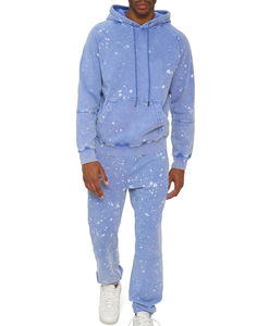 Ensemble de survêtement unisexe personnalisé en molleton léger et décontracté, coupe technique, 100 % coton de qualité supérieure, avec fermeture éclair et logo - Product Image 1