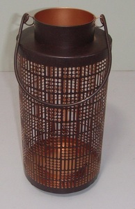 Juego de Portavelas de Metal con Malla Geométrica Moderna, Acabado en Cobre Industrial, Candelabros para Decoración del Hogar y Eventos de Boda - Product Image 4