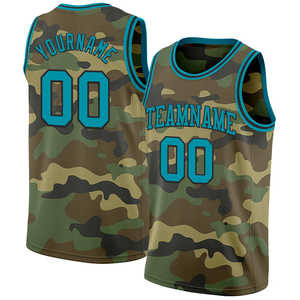 Maillots de sport respirants pour hommes, camouflage, sublimation, nom de l'équipe/n°, maillot de basket-ball - Product Image 5