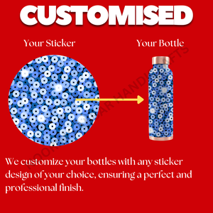 Botella de agua de cobre puro de lujo de 950ml sin BPA respetuosa con el medio ambiente diseño ergonómico de moda impreso personalizado a prueba de fugas con tapa - Product Image 6