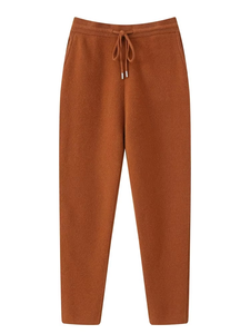 กางเกงขายาวผู้ชายผ้าฝ้ายถักน้ำหนักเบา 100% เอวกลาง ทรงตรง สไตล์ลำลอง แฟชั่น สีพื้น อบอุ่น สำหรับฤดูใบไม้ร่วงและฤดูหนาว ไซส์เล็ก - Product Image 2