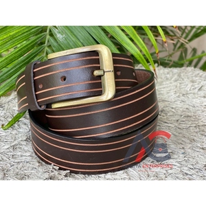 Nuevo cinturón de cuero con hebilla para hombre, cinturón informal Formal impecable de alta calidad, cinturón marrón de cuero genuino para hombre con hebilla ajustable - Product Image 1