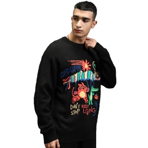 เสื้อถักสวมหัวสำหรับผู้ชายผ้าขนแกะคอกลมกันลมเป็นมิตรกับสิ่งแวดล้อมดีไซน์เป็นตัวอักษรแจ็คการ์ดออกแบบโลโก้ได้ตามต้องการ - Product Image 4