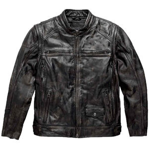 Chaqueta de piel de vaca auténtica negra Premium para hombre, ropa deportiva superior para motociclistas y motociclistas - Product Image 4