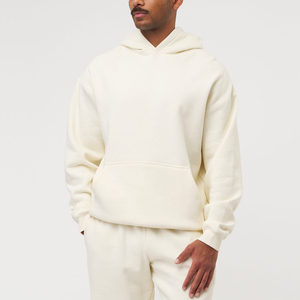 Nouveau fabricant de conception OEM douane vintage essentials boxy sweat à capuche poids lourd surdimensionné sweats à capuche unis pour hommes - Product Image 4
