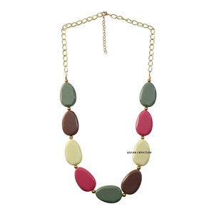 Dernier collier bavoir élégant fait à la main en résine perlée pour femmes bijoux tendance pour les fêtes et vêtements de tous les jours - Product Image 5
