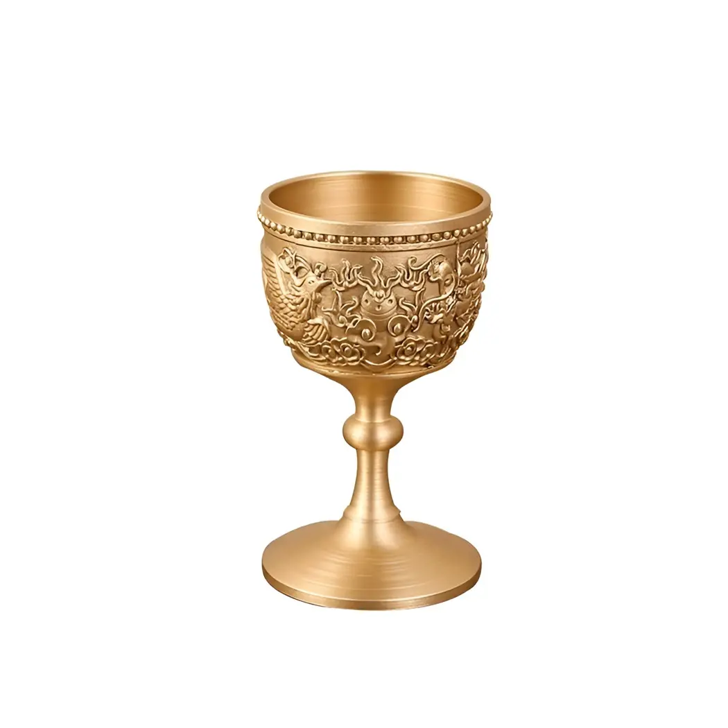 Copa antigua de latón decorativa atractiva para uso en fiestas de bodas y restaurantes Precio al por mayor Hecho en India