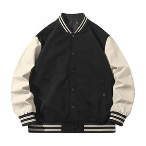 Sweat-shirt à manches longues style collège unisexe coupe ample pour l'hiver veste en jersey de baseball patchwork design coloré - Product Image 1
