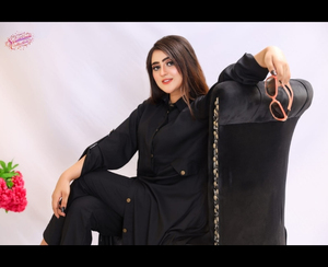 Ssumaira presenta el conjunto de 2 piezas Fusion de estilo occidental de algodón suave elaborado con tela especial y traje elegante de fusión Anarkali - Product Image 2