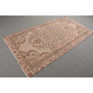Alfombra Turca Vintage, Alfombra de 4.3x7.9 pies, Alfombra Floral Rosa - Product Image 4