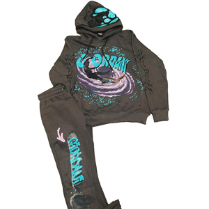 Chándal acampanado de invierno del fabricante de ropa personalizada, Sudadera con capucha y forro polar, conjuntos de dos piezas transpirables, logotipo personalizado de talla grande XL - Product Image 1