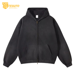 Usine de qualité Logo personnalisé imprimé à capuche poids lourd 100% coton lavage à l'acide conception hiver hommes sweats à capuche tricotés - Product Image 5