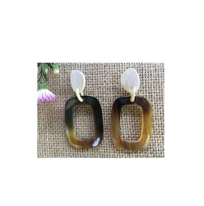 Pendientes de aro de cuerno de buey de vaca Real hechos a mano 100% en forma de corazón Vintage para mujer, ecológicos, de la mejor calidad, precio bajo - Product Image 3